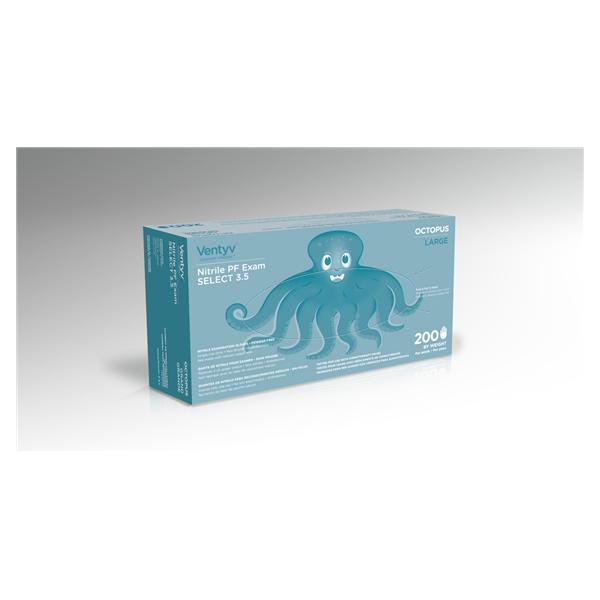 Ventyv Gloves Exam Powder-Free Nitrile Latex-Free Medium Blue 200/Bx, 10 BX/CA (10336105)