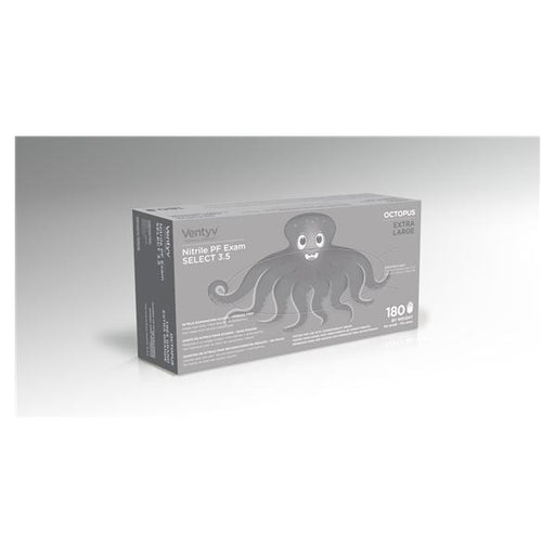 Ventyv Gloves Exam Powder-Free Nitrile Latex-Free X-Large Blue 180/Bx, 10 BX/CA (10337105)