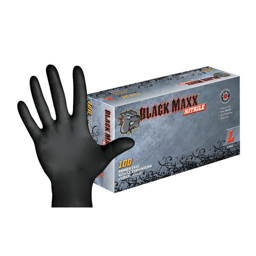 Dash Medical Gloves  Gloves Exam Black Maxx PF Nitrile Latex-Free Lg Black 100/Bx, 10 BX/CA (BMN100L)