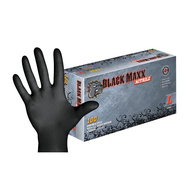 Dash Medical Gloves  Gloves Exam Black Maxx PF Nitrile Latex-Free Lg Black 100/Bx, 10 BX/CA (BMN100L)