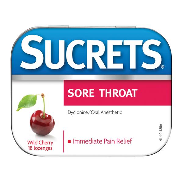 Insight Pharmaceuticals Sucrets Throat/Cough Lozenges Wild Cherry 18/Bx, 24 BX/CA (085012W)