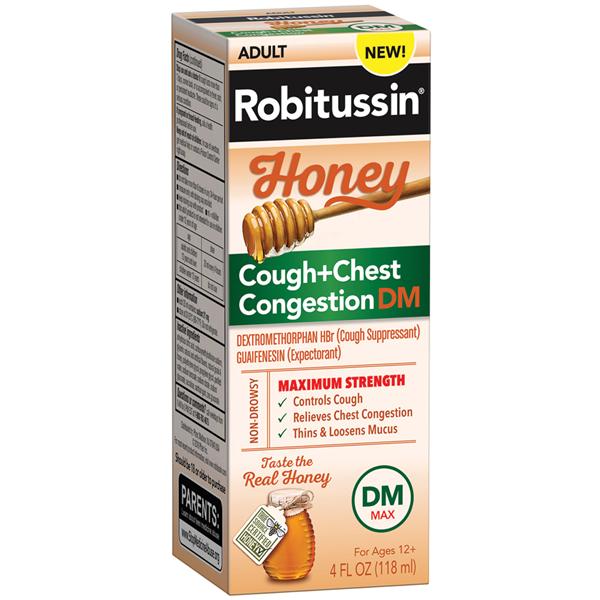 Pfizer Consumer Health Robitussin Honey DM Adult Cgh/Cngstn Liquid Max Strength 4oz/Bt, 24 BT/CA (300318756126)