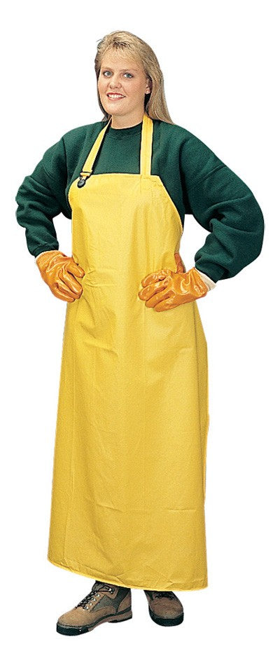 Liberty Glove Inc DuraWear Yellow PVC and Polyester Aprons - PVC / Polyester Apron, Yellow, 35" x 47", 0.35 mm - 1328