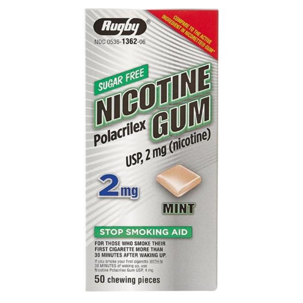 Major-Rugby Pharmaceuticals Nicorette Smoking Cessation Gum 2mg Mint Box 50/Bx