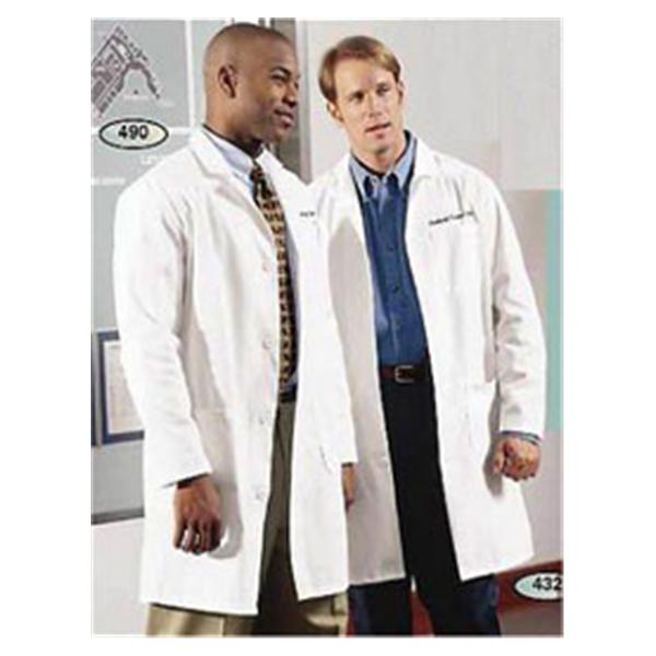 Fashion Seal Lab Coat Staff Length 65% Polyester / 35% Cotton M Wht Sz 38 Ea