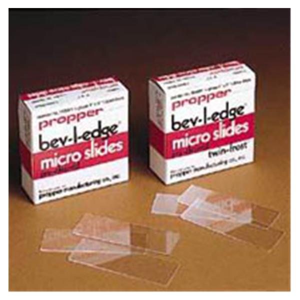 Propper Mfg Bev-L-Edge Frosted Microscope Slide 3x1