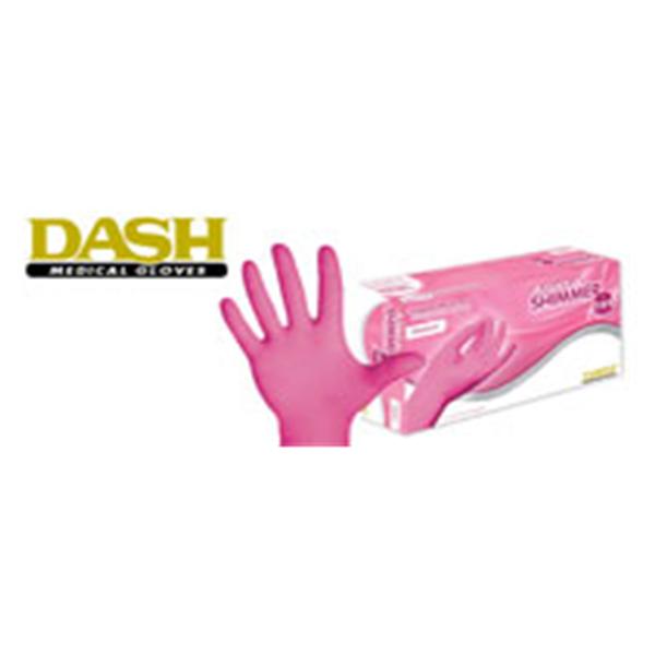 Dash Medical Gloves  Gloves Exam Alasta Shimmer PF Nitrile Latex-Free XL Pink 100/Bx, 10 BX/CA (PNK100XL)