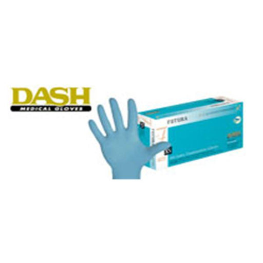 Dash Medical Gloves  Gloves Exam Futura Powder-Free Latex XS Teal Blue Citrus 100/Bx