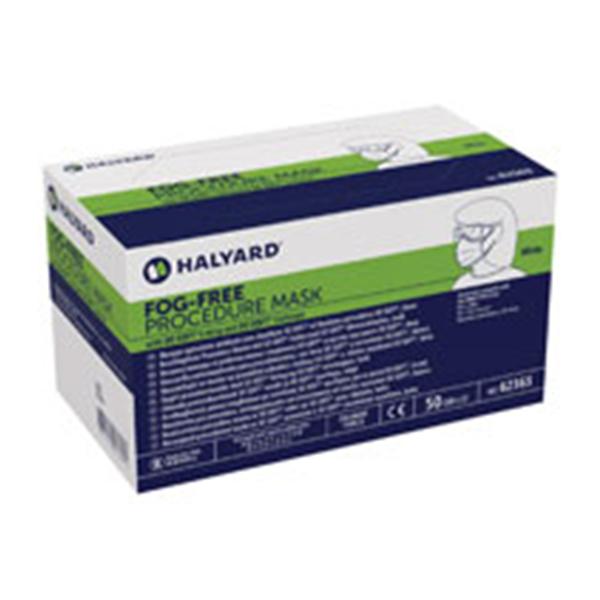 O & M Halyard Face Mask Earloop Procedural Fog-Free Strip White 50/Bx, 10 BX/CA (62363)