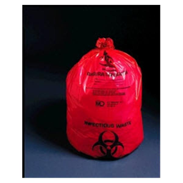 Medegen Medical Products Bag Biohazard 11x14/1/4" 1gal LDPE Red/Black 1.25mil Symbol 20/Rl, 10 RL/CA (RD610)