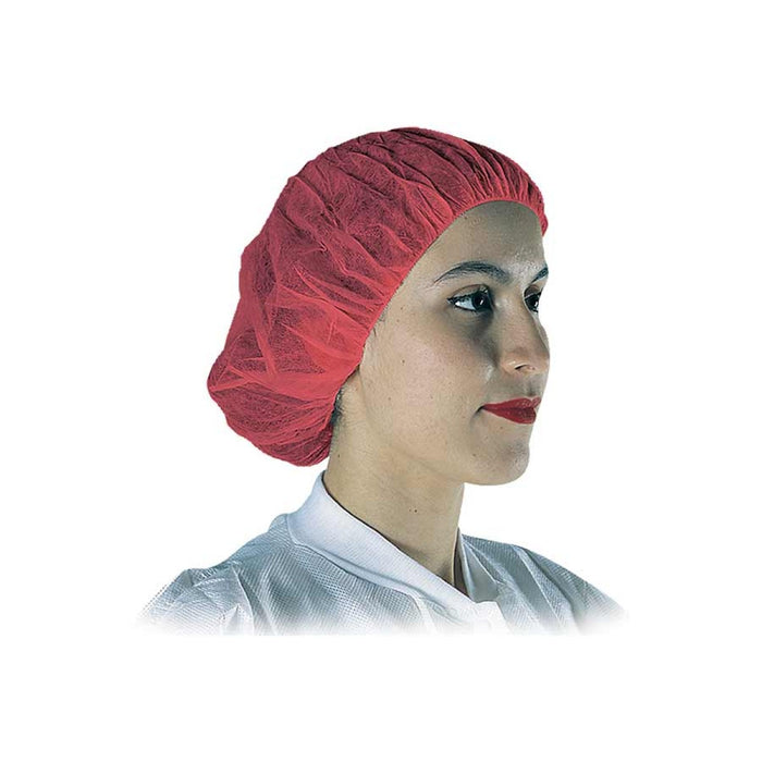 Polygard Bouffant Hair Covers, Red, 24"