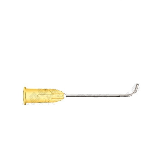 Eagle Labs Subretinal Fluid Cannula (Grizzard) - Grizzard Subretinal Fluid Cannula, Curved, 20G, Silicone Sleeve Extended 3 mm Beyond End, 34 mm Tube - 166-21