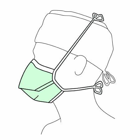 O&M Halyard Surgical Mask Halyard Duckbill Ties One Size Fits Most Green