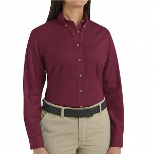 Vf Workwear-Div / Vf Imagewear (W) Ladies Long Sleeve Twill Work Shirts - Women's Long-Sleeve Meridian Performance Twill Shirt, 65% Polyester/35% Cotton, Burgundy, Size 3XL - 1T11BU3XL
