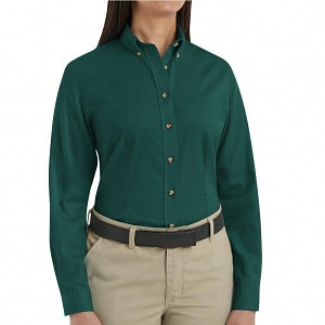 Vf Workwear-Div / Vf Imagewear (W) Ladies Long Sleeve Twill Work Shirts - Women's Long-Sleeve Meridian Performance Twill Shirt, 65% Polyester/35% Cotton, Green, Size M - 1T11EMM