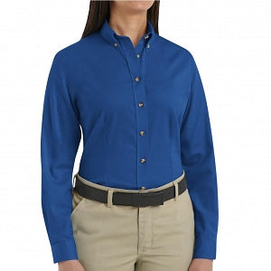 Vf Workwear-Div / Vf Imagewear (W) Ladies Long Sleeve Twill Work Shirts - Women's Long-Sleeve Meridian Performance Twill Shirt, 65% Polyester/35% Cotton, Royal Blue, Size XS - 1T11RBXS