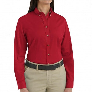 Vf Workwear-Div / Vf Imagewear (W) Ladies Long Sleeve Twill Work Shirts - Women's Long-Sleeve Meridian Performance Twill Shirt, 65% Polyester/35% Cotton, Red, Size S - 1T11RDS