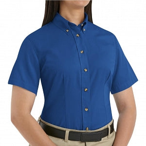 Vf Workwear-Div / Vf Imagewear (W) Ladies Short Sleeve Twill Work Shirts - Women's Shirt-Sleeve Meridian Performance Twill Shirt, 65% Polyester/35% Cotton, Royal Blue, Size S - 1T21RBS