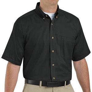 Vf Workwear-Div / Vf Imagewear (W) Men's Twill Short Sleeve Work Shirts - Men's Twill Short Sleeve Shirt, Single Pocket, 65/35, Black, Size 4XL - 1T22BK4XL