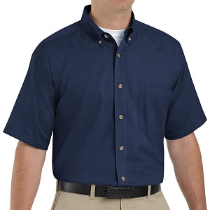 Vf Workwear-Div / Vf Imagewear (W) Men's Twill Short Sleeve Work Shirts - Men's Twill Short Sleeve Shirt, Single Pocket, 65/35, Navy, Size 2XL - 1T22NVXXL