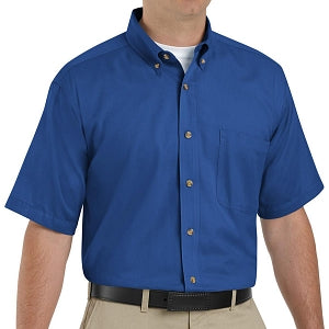 Vf Workwear-Div / Vf Imagewear (W) Men's Twill Short Sleeve Work Shirts - Men's Twill Short Sleeve Shirt, Single Pocket, 65/35, Royal Blue, Size 2XL - 1T22RBXXL