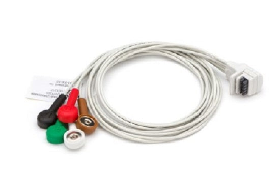 Welch Allyn Burdick EKG / ECG Accessories - H3+ 5-Lead 3-Channel Patient Cable, AHA Snap - 9293-036-52