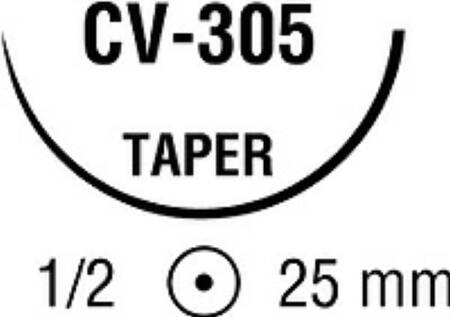Medtronic Ti-Cron Polyester Sutures - Ti-Cron Suture, Blue, Size 0, 36", Taper Point, CV-305 Needle - 88863256-61