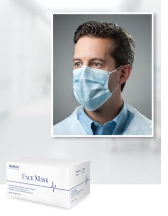 Tronex Company Procedure Masks with Earloops - MBO-MASK, PROCEDURE, BLUE, 50/BX, 6BX PR CS - 5040B