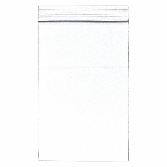 Grainger Standard Reclosable Poly Bags with Zip Closure - Standard Reclosable Clear Poly Bags with Zip Closure, 2 Mil Thick, 6" x 4" - 5ZW33