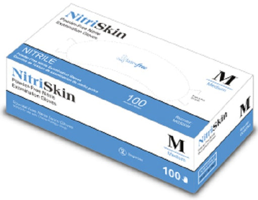 Medgluv Inc NitriSkin Blue PF Exam Gloves - NitriSkin Nonsterile Powder-Free Nitrile Exam Gloves, Blue, Size XS - MG500XS