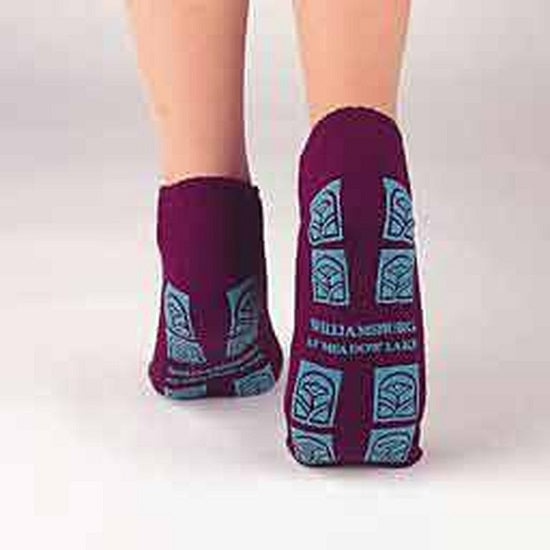 Principle Business Reusable TredMates Ankle-Length Socks - Tread Mates Slipper Sock, Pillow Paw, Adult, Royal Blue - 3826