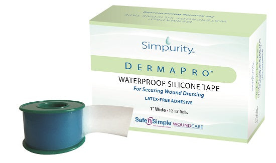 Safe N Simple LLC DermaPro Waterproof Silicone Wound Dressing Tape - W Grayline Medical Safe N Simple LLC DermaPro Waterproof Silicone Wound Dressing Tape - W Grayline Medical