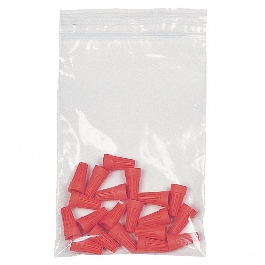 Grainger Standard Reclosable Poly Bags with Zip Closure - BAG, POLY, RECLOSABLE, 8"LX3"W, CLEAR, 2MIL - 5CNE4