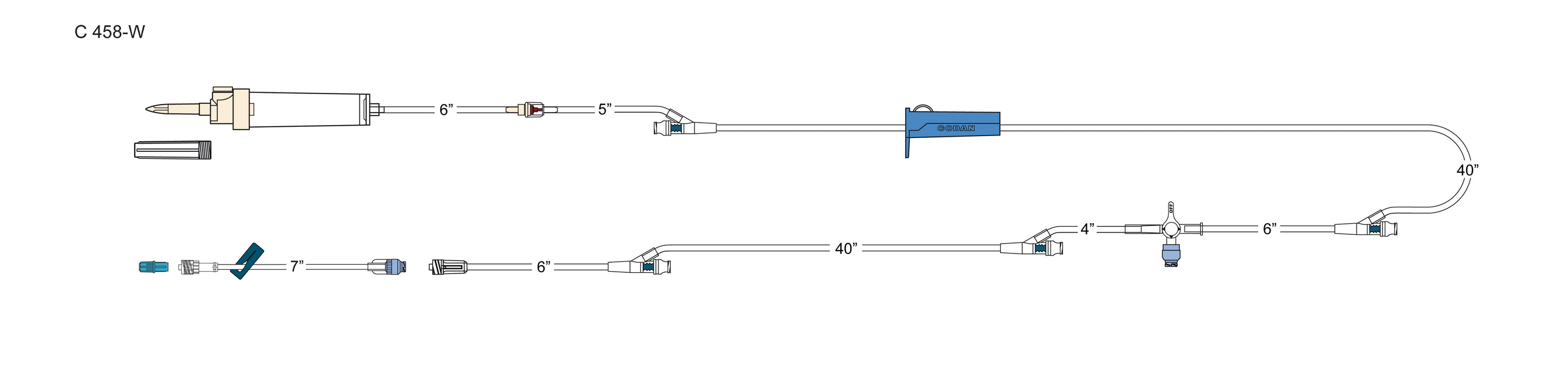 Codan Base Set Codan US Corp IV Administration Sets - IV Basic Anesthesia Set, Needle ...