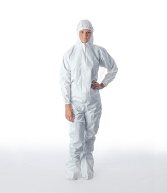 Nitritex BioClean-D Coverall with Hood & Integrated Boots - BioClean-D Coverall with Hood and Integrated Boots, White, Size L - S-BDFC-L