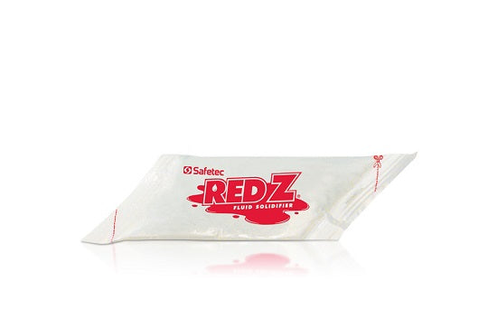 Safetev Red-Z Diamond Pouch Biohazard Solidifiet - Fluid Solidifier Pouch, 1 oz., 1, 000 cc - 41131