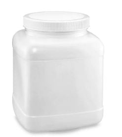 Uline Wide-Mouth Polyethylene Jars - Square Wide-Mouth Plastic Jars, 1/2 gal. - S-8508
