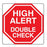 Sharrock Scientific Alert Labels - LABEL, HIGH ALERT, PNK, 500 LABELS / ROLL - PA-42