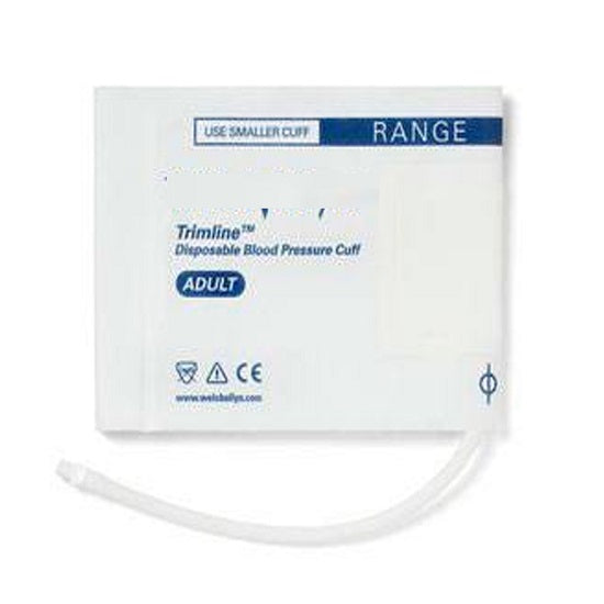 Welch-Allyn Trimline 12 L Disposable Blood Pressure Cuff - Trimline Disposable Blood Pressure Cuff, 2-Tube, Female Screw Connector, Size XL Adult - 39075