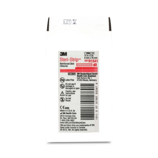 3M Steri-Strip Reinforced Adhesive Skin Closures - CLOSURE, SKIN, STERISTRIP, 1/4" X 3" - R1541