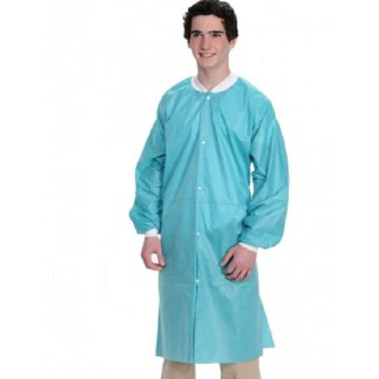 Cardinal Health Premium Knee-Length Lab Coats - Medical Lab Coat, Knee Length, Disposable, Teal, Size M - C3660TEM