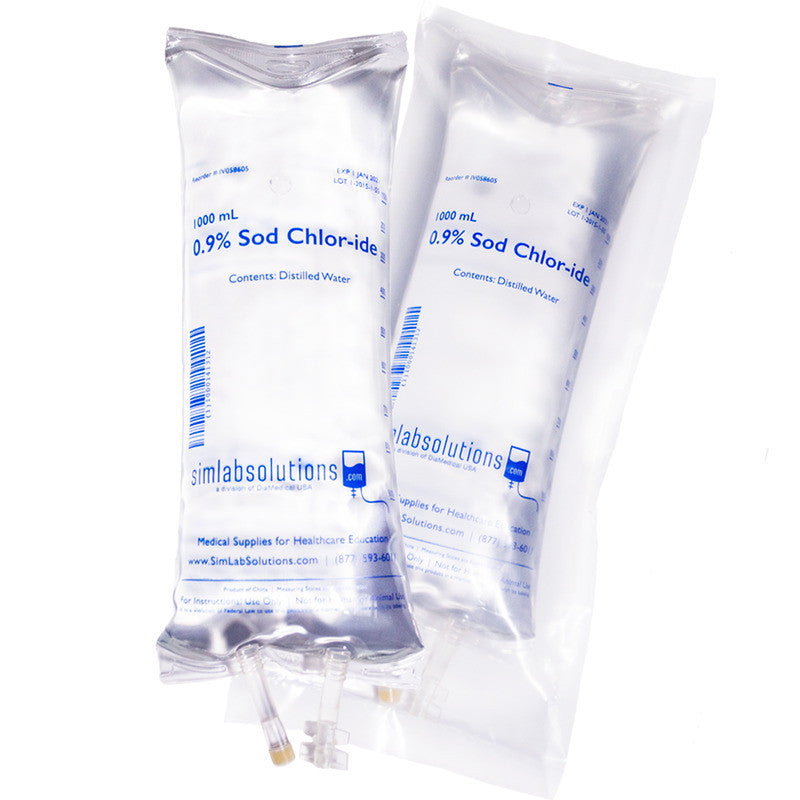 Diamedical Usa Equipment LLC Empty 0.9% Sodium Chloride Solution IV Bag for Educational Use - Empty Simulated 0.9% NaCl Solution IV Bag for Educational Use Only, 100 mL - IV058602E