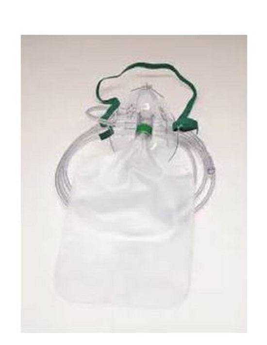 Salter Labs High Concentration Adult Nonrebreather Masks - High Concentration Adult Nonrebreather Mask with Safety Vent, 7' Tubing, Trumpet Connector and Elastic Strap - 8030-7-50