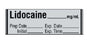 Shamrock Scientific Medication / Drug Labels - Anesthesia Drug Label for Syringe Identification, Lidocaine, Exp Date, Time, 1/2" x 500", Gray - SA-300-EXP