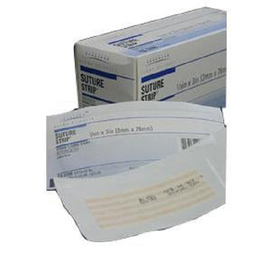 Derma Sciences Suture Strip Wound Closure Strips - Reinforced Skin Closure Strip, 1/2" x 4" - TS3103