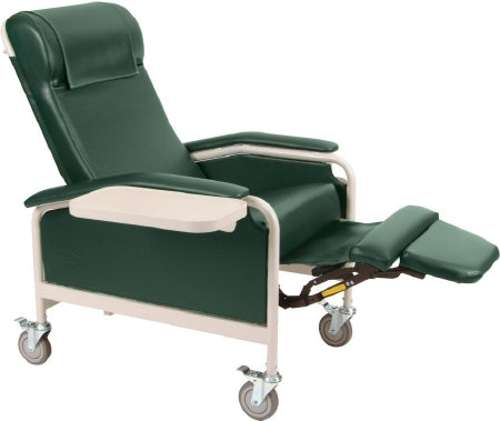 Winco Care Cliner Clinical Recliners - Clinical Recliner, 6-Position, Gray, Steel Casters, TB133 - 6531-07-TB