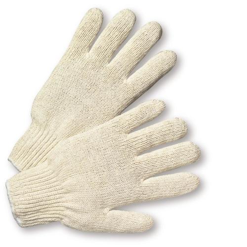 West Chester Standard Poly / Cotton Gloves - Stringknit Gloves, Dotted, PVC, Size L, 10" - 708SK/XL