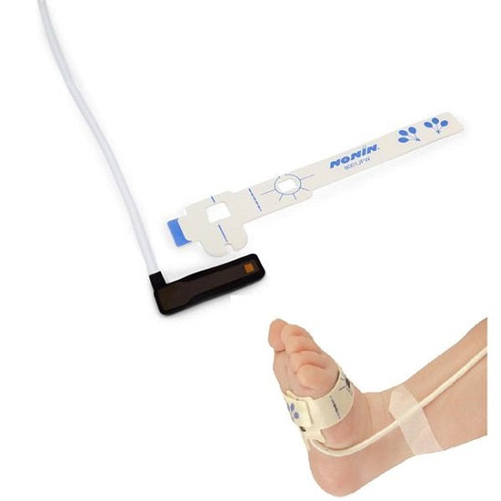 Nonin SPO2 Sensors Neonatal - Neonatal SpO2 Flex Sensor, 2 kg/4.4 lbs., with 25 Flexiwraps - 0739-000
