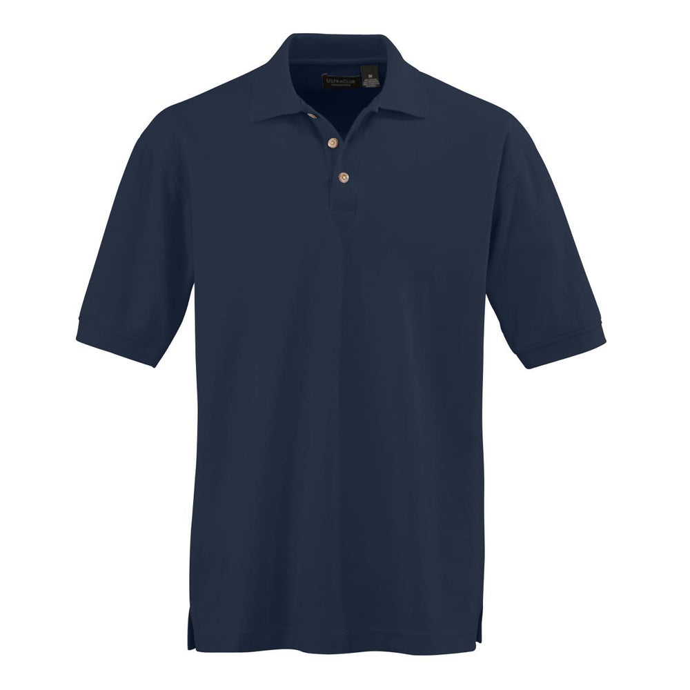 Ultraclub Men's Whisper Pique Polo - Men's Whisper Pique Polo Shirt, 60% Cotton/40% Polyester, Navy, Size 5XL - 8540NVY5XL