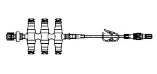 ICU Medical Small Bore Extension Set - Small Bore Extension Set, 6 Port, Nanoclave, 10" - AM6109